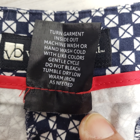 Valerie Bertinelli Cropped Pointi Pants Size 6 Navy White Work Preppy - Picture 10 of 12